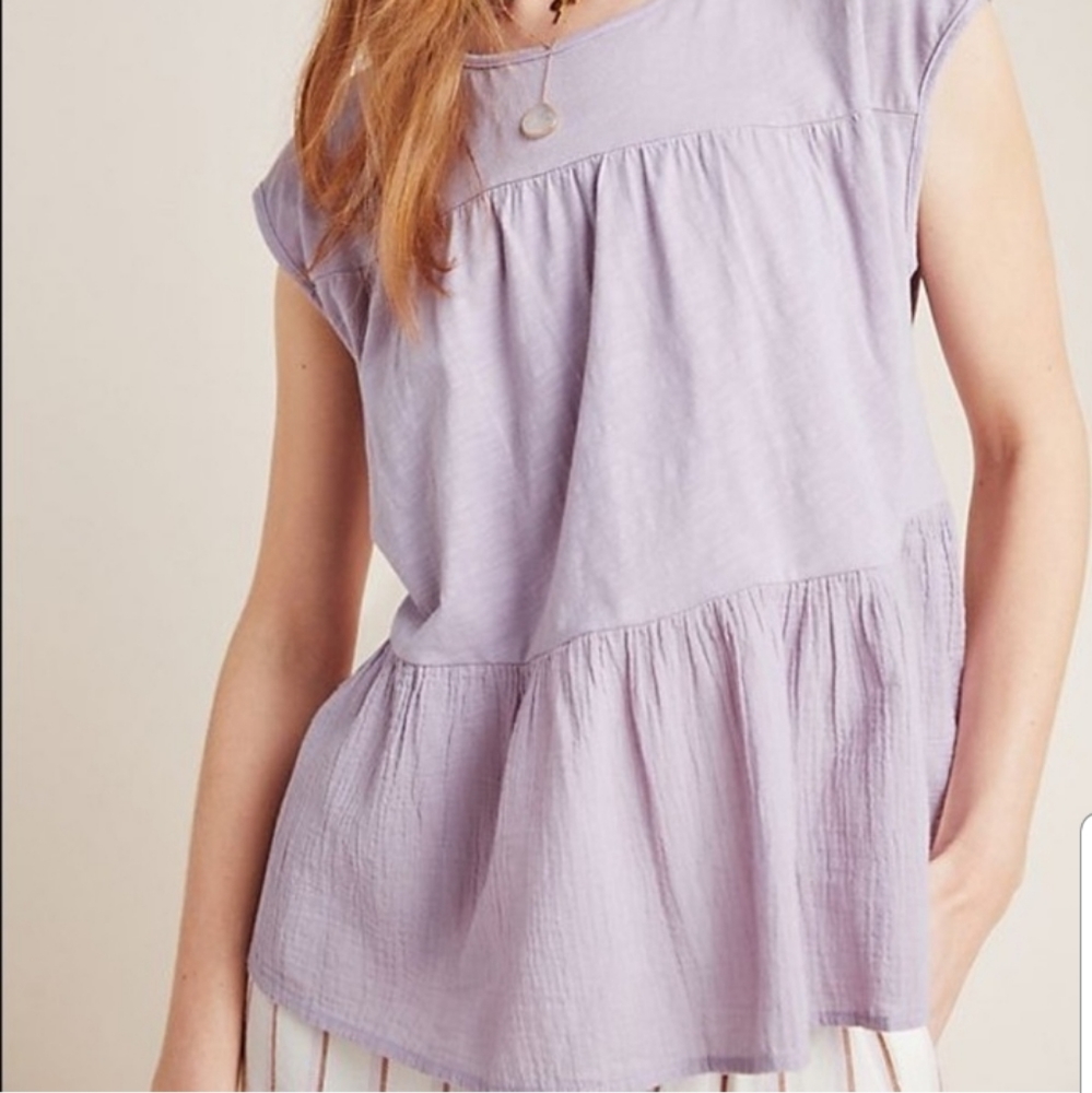 Anthropologie Velvet by Graham Spencer Kirby Babydoll Top XS